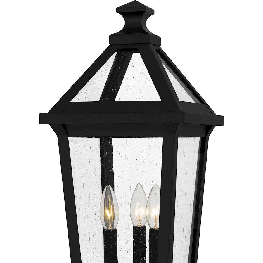 Boulevard 3 Light Outdoor Post Lantern, Black/Clear Seedy