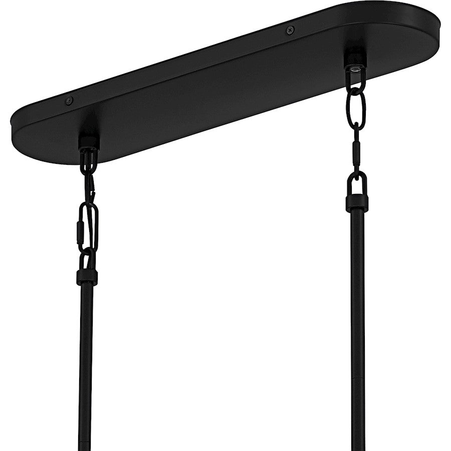 Cassidy 5Light Island Light, Matte Black/White Swirl Glass