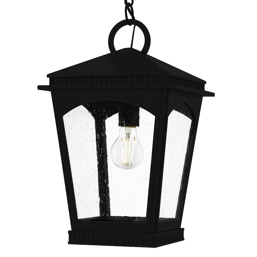 Huck 1Light Mini Pendant, Earth Black/Clear Seedy Glass