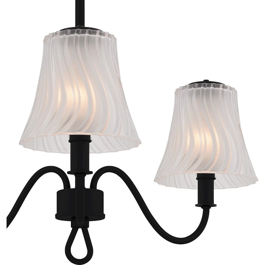 McKinney 3Lt Semi-Flush, Black/Clear/Sandblasted/Swirl