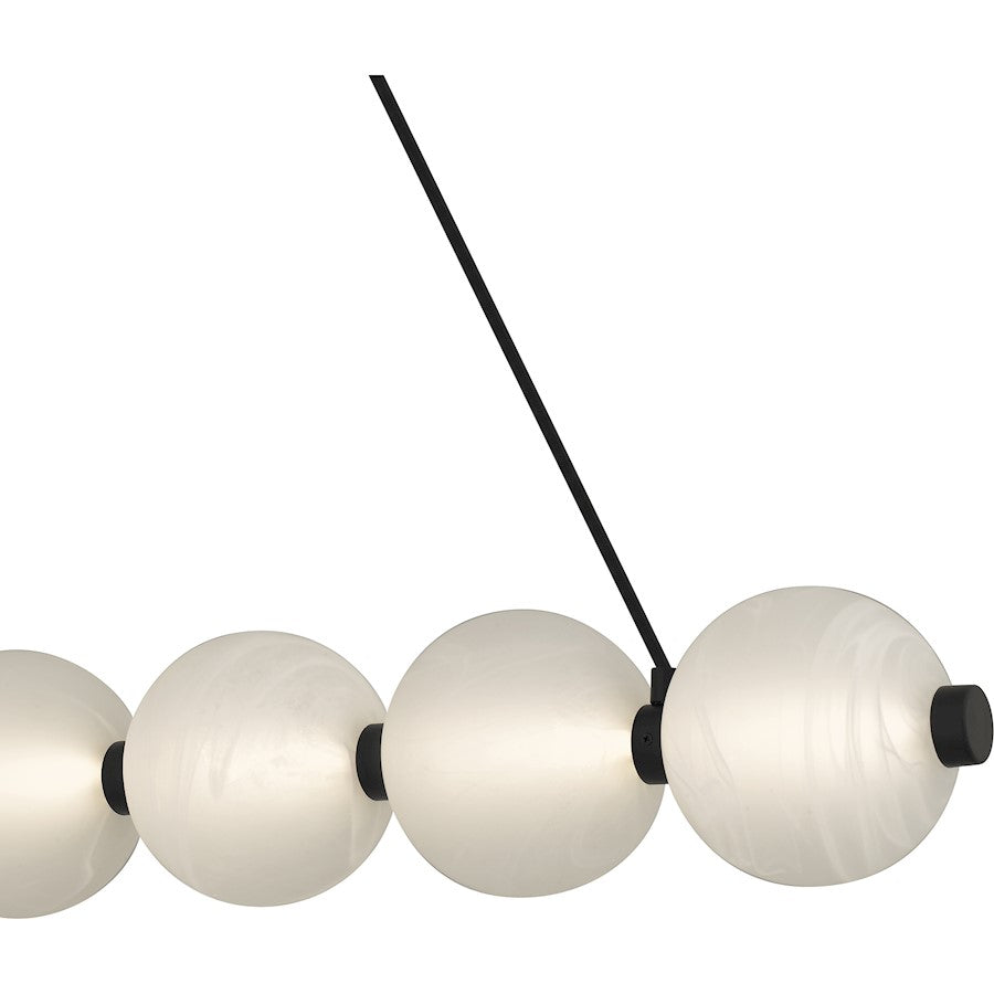 Clarendon Light Island Light, Matte Black/Alabaster Glass