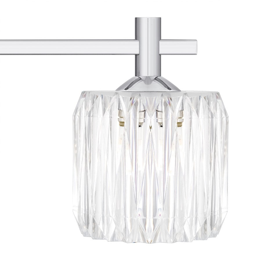 Spade 4Light Bath Light, Polished Chrome/Clear Acrylic