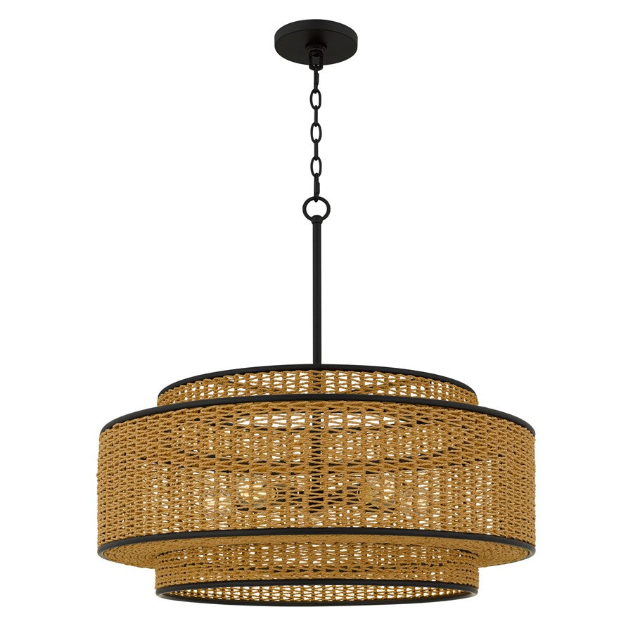 Quoizel Teton 5-Lt Matte Black Pendant, Matte Black - TET2830MBK