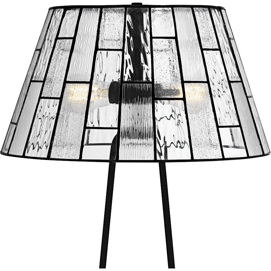 Rainier 2Lt Table Lamp, Black/Multitextured Art