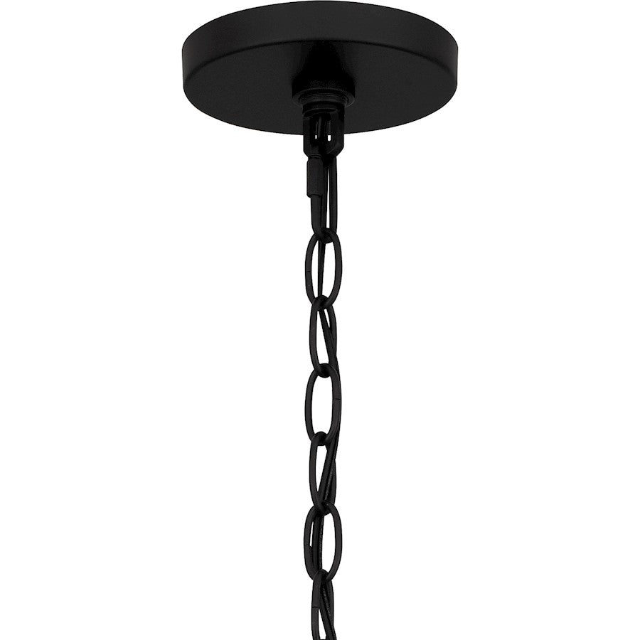 Teton 5 Light Pendant, Matte Black/Rope