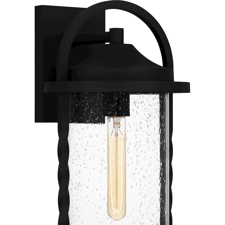 Reece 1 Light Outdoor Lantern, Earth Black/Clear Seedy