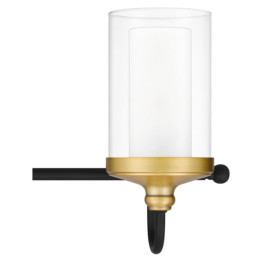 Rowland 4 Light Bath Vanity, Matte Black/Clear
