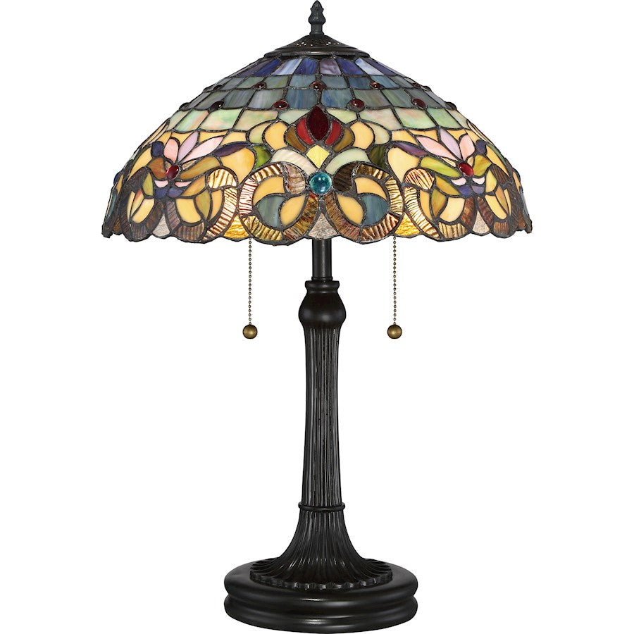 Tiffany 2 Light Table Lamp, Vintage Bronze