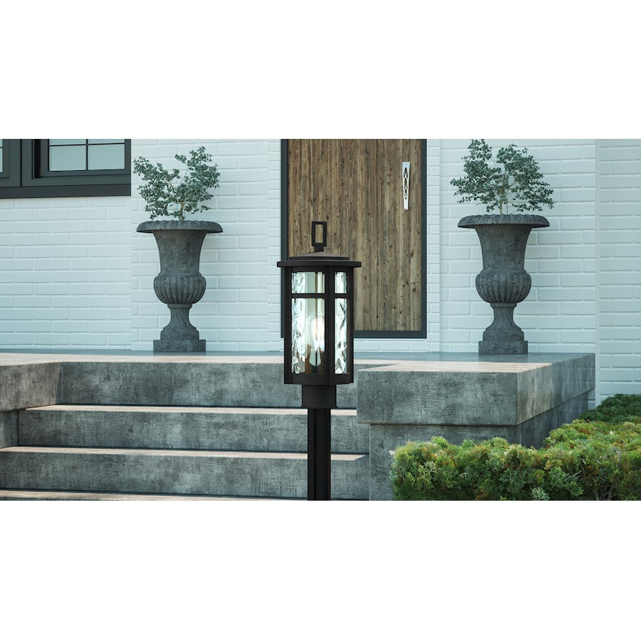 Uma 1 Light Outdoor Post Lantern, Matte Black