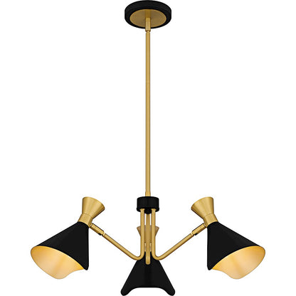 Quoizel Arden 3Light Chandelier, Matte Black/Metal - ADN5026MBK