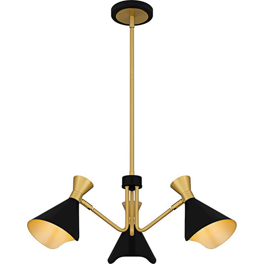 Quoizel Arden 3Light Chandelier, Matte Black/Metal - ADN5026MBK