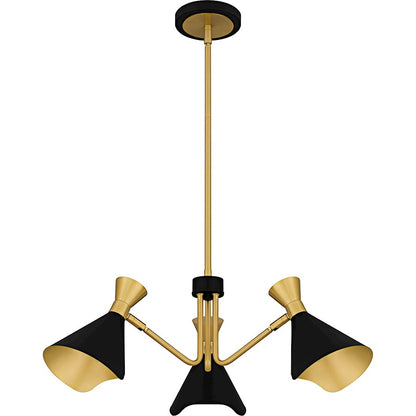 Arden 3Light Chandelier, Matte Black/Metal