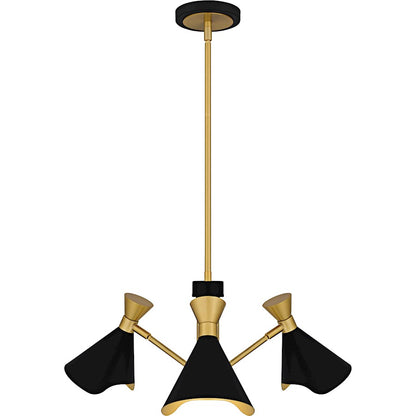 Arden 3Light Chandelier, Matte Black/Metal
