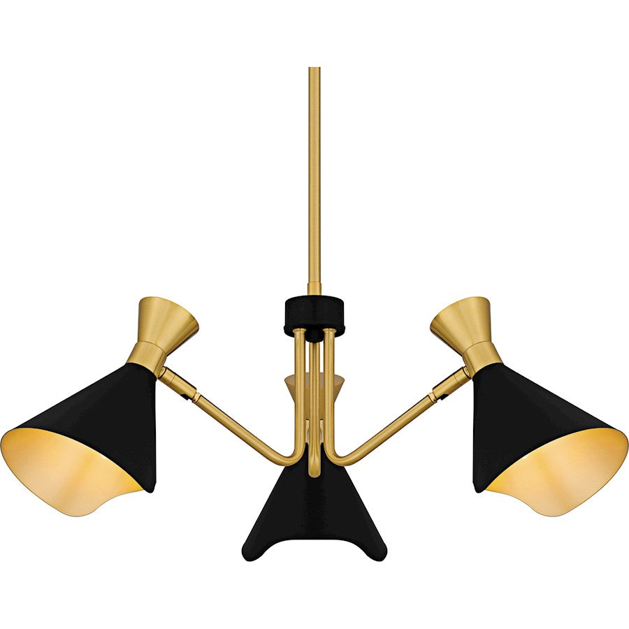 Arden 3Light Chandelier, Matte Black/Metal