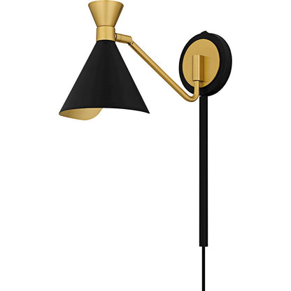 Arden 1Light Wall Sconce, Matte Black/Metal