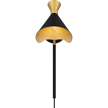Arden 1Light Wall Sconce, Matte Black/Metal