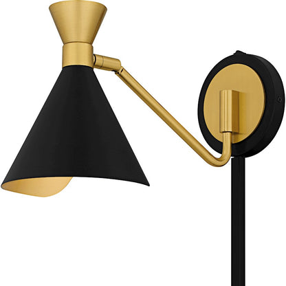 Arden 1Light Wall Sconce, Matte Black/Metal