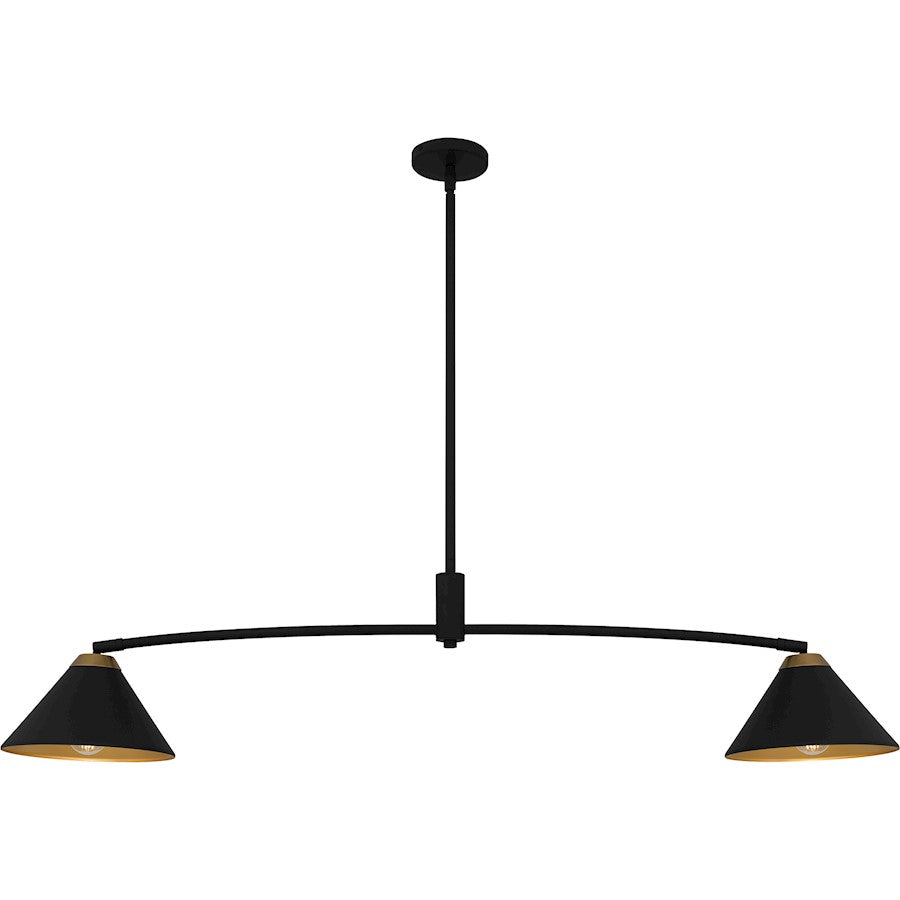Quoizel Alscott 2Light Island Light, Matte Black/Metal - ALS252MBK