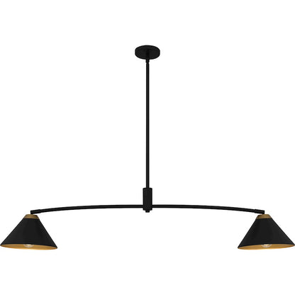 Quoizel Alscott 2Light Island Light, Matte Black/Metal - ALS252MBK