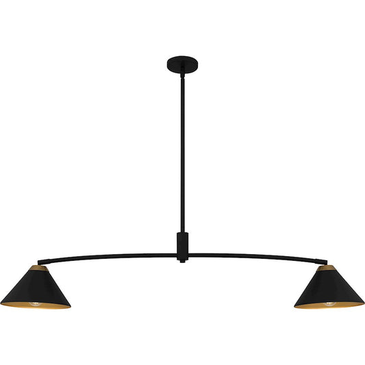 Quoizel Alscott 2Light Island Light, Matte Black/Metal - ALS252MBK