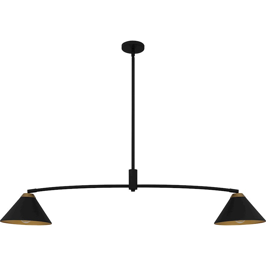 Alscott 2Light Island Light, Matte Black/Metal