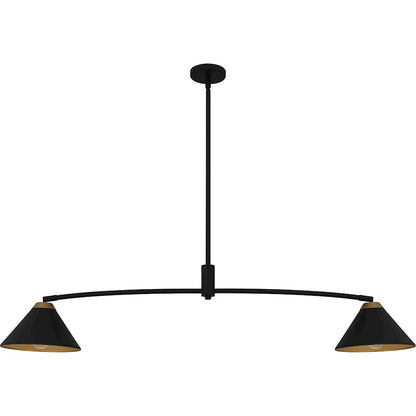 Alscott 2Light Island Light, Matte Black/Metal