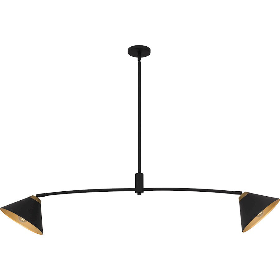 Alscott 2Light Island Light, Matte Black/Metal