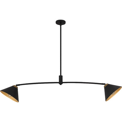 Alscott 2Light Island Light, Matte Black/Metal