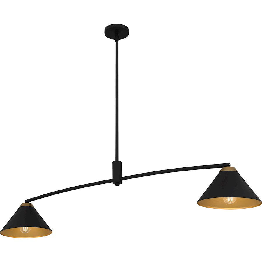 Alscott 2Light Island Light, Matte Black/Metal