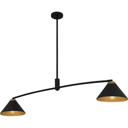 Alscott 2Light Island Light, Matte Black/Metal