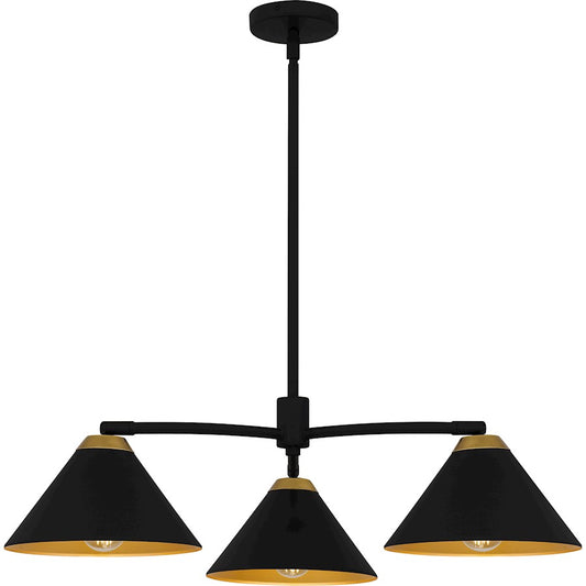 Quoizel Alscott 3Light Chandelier, Matte Black/Metal - ALS5032MBK