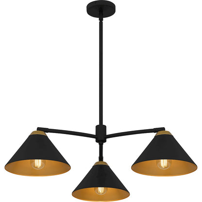Alscott 3Light Chandelier, Matte Black/Metal