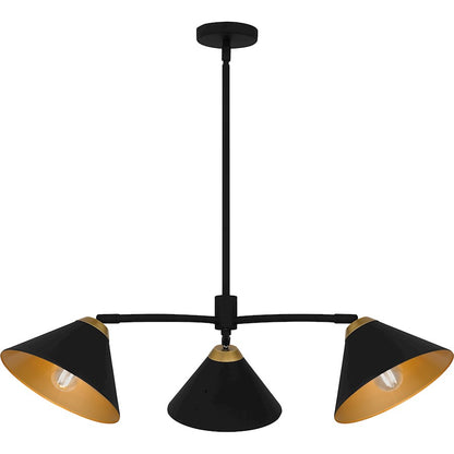 Alscott 3Light Chandelier, Matte Black/Metal