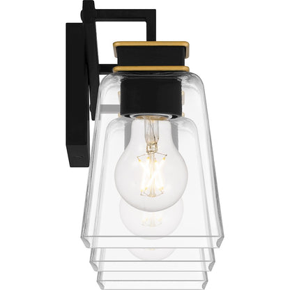 Almany 3 Light Bath Light, Matte Black/Clear Glass