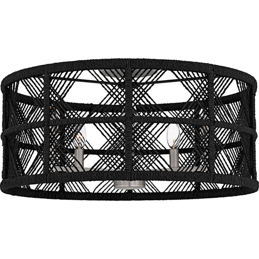 Quoizel Axford 5Light Semi-Flush Mount, Antique Nickel/Black Rope - AXF1722AN