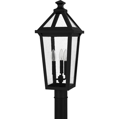 Boulevard 3 Light Outdoor Post Lantern, Black/Clear Seedy