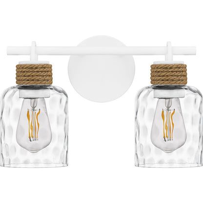 Baltic 2Light Bath Light, Matte White/Clear Water Glass
