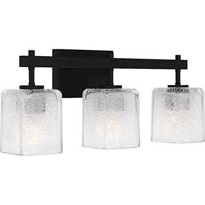 Brenthouse 3Lt Bath Light, Black/Clear/Sand Spray Inside