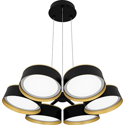 Byrnes Light Chandelier, Matte Black/Metal