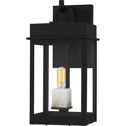 Quoizel Carmen 1Lt Outdoor Lantern, Black/Clear/Clear Tempered - CAM8407MBK
