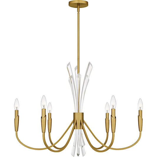 Quoizel Cecily 6Light Chandelier, Brushed Gold/ - CCY5032BRG