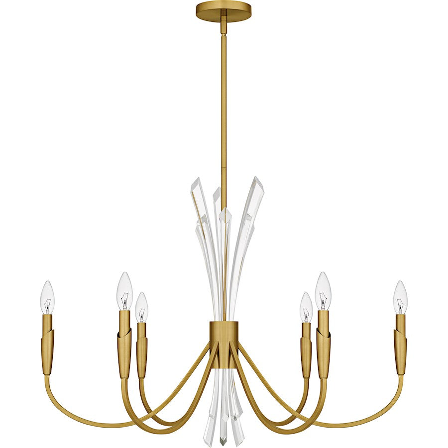 Cecily 6Light Chandelier, Brushed Gold
