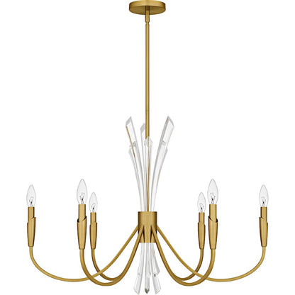 Cecily 6Light Chandelier, Brushed Gold