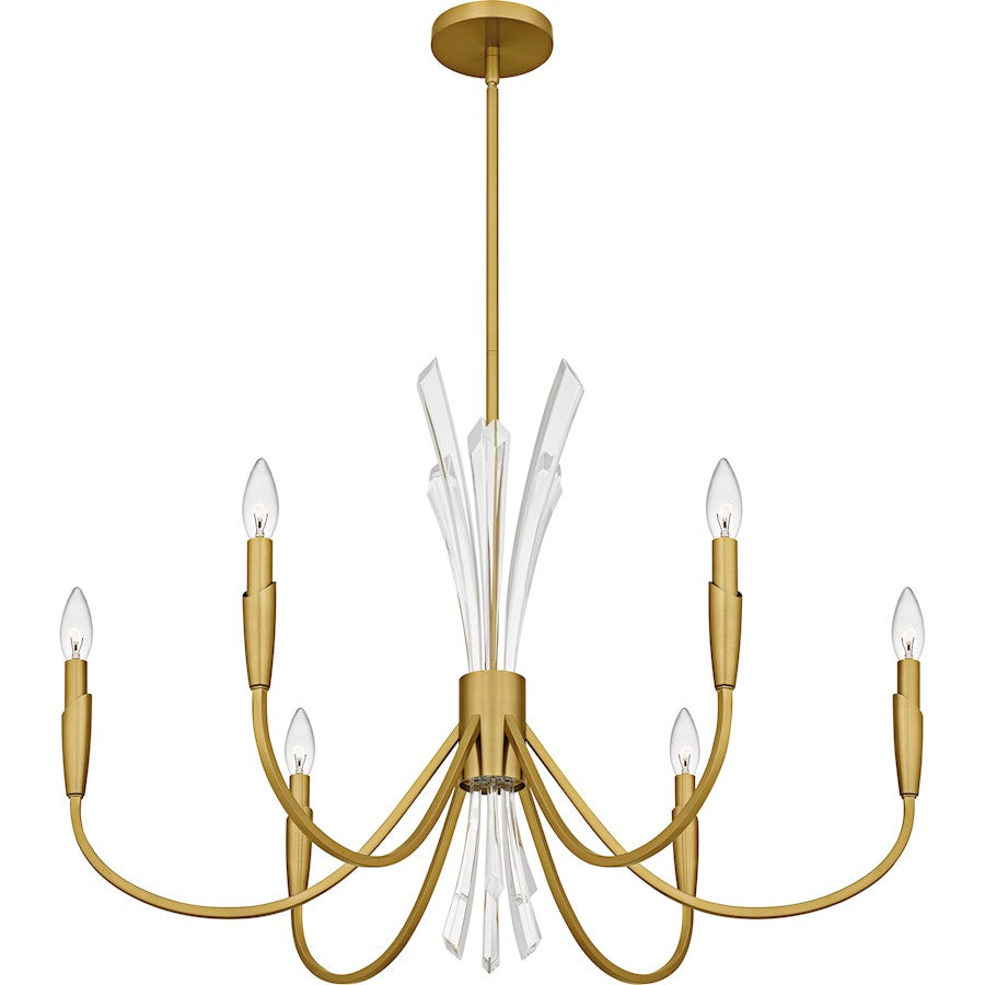 Cecily 6Light Chandelier, Brushed Gold