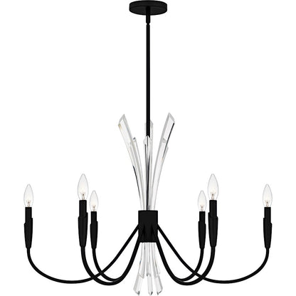 Quoizel Cecily 6Light Chandelier, Matte Black/ - CCY5032MBK