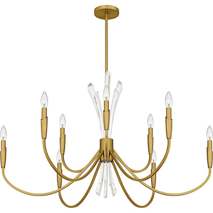 Cecily 9Light Chandelier, Brushed Gold