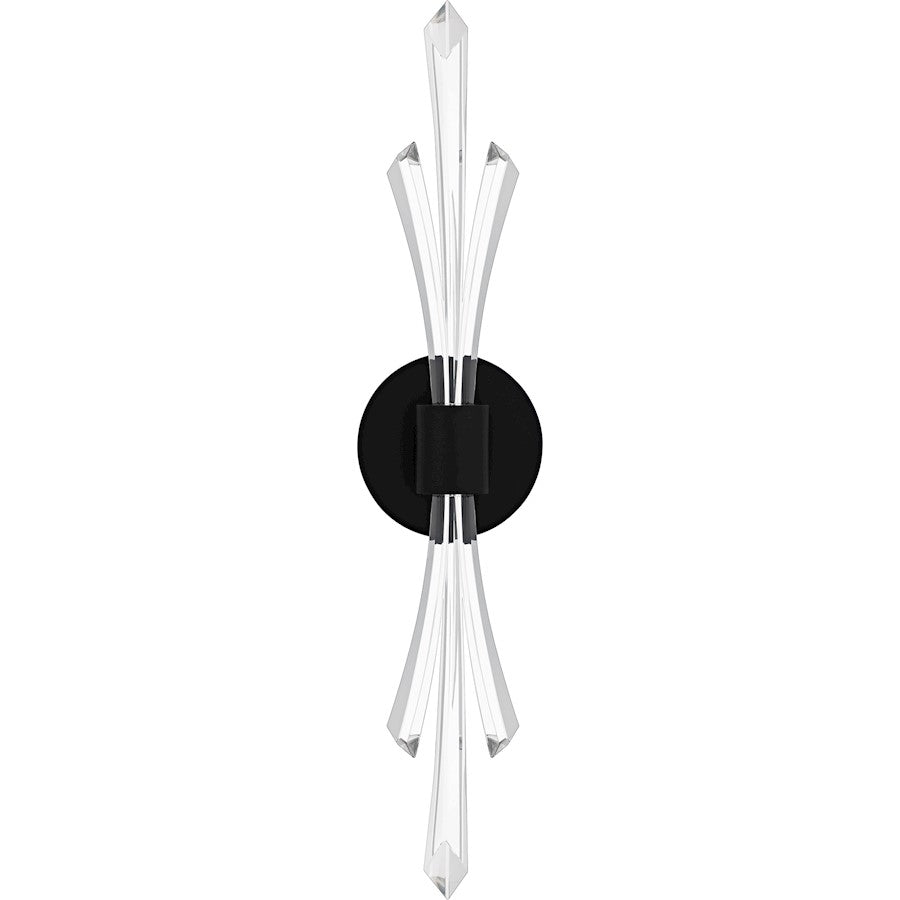 Cecily Light Wall Sconce, Matte Black/Clear Crystal Glass