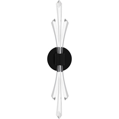 Cecily Light Wall Sconce, Matte Black/Clear Crystal Glass