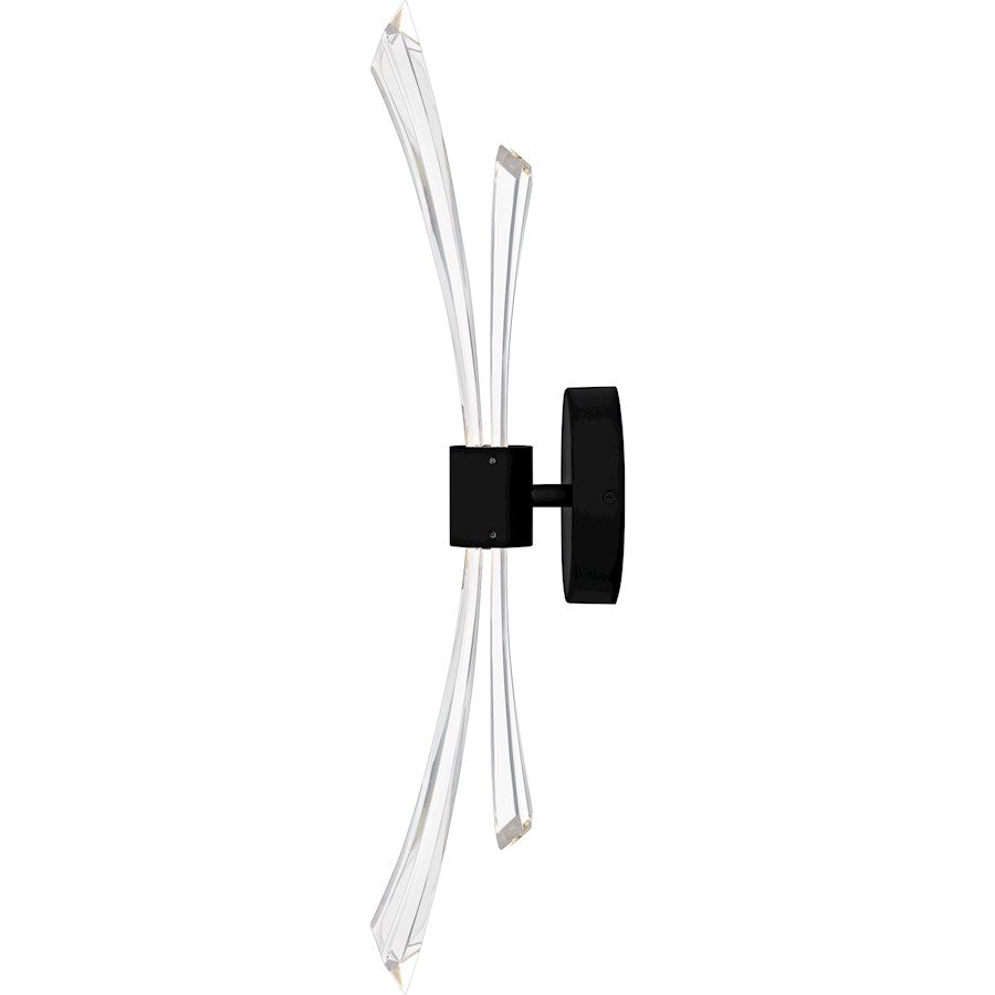 Cecily Light Wall Sconce, Matte Black/Clear Crystal Glass
