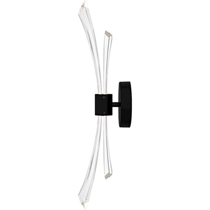 Cecily Light Wall Sconce, Matte Black/Clear Crystal Glass